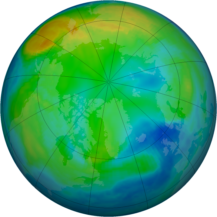 Arctic ozone map for 07 November 1998